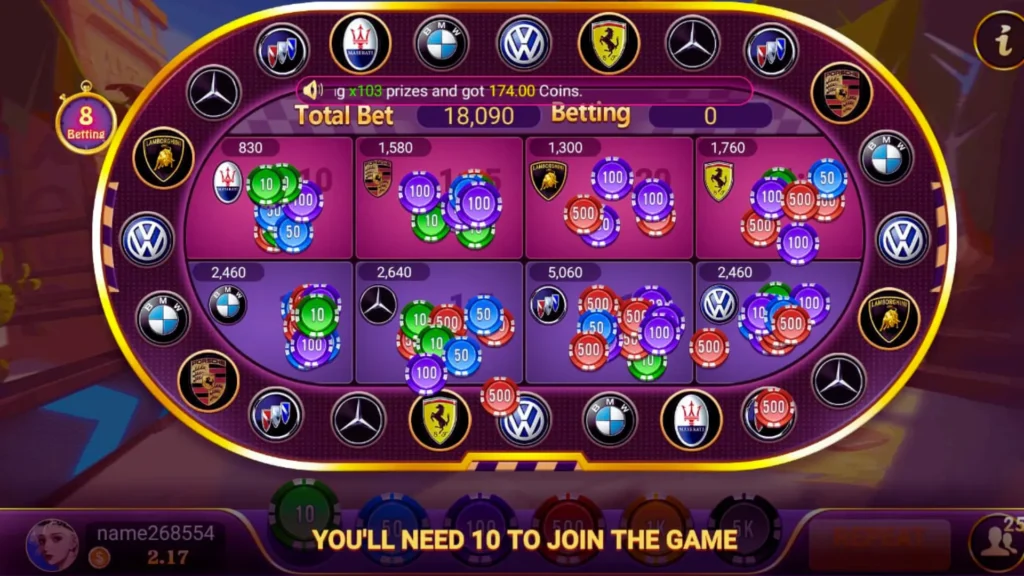 Car Roulette PKR777 Casino