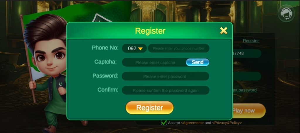 PKR VIP Game Register 