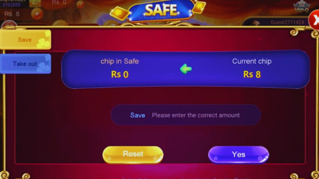 safe funds of 3Patti Sweet Game